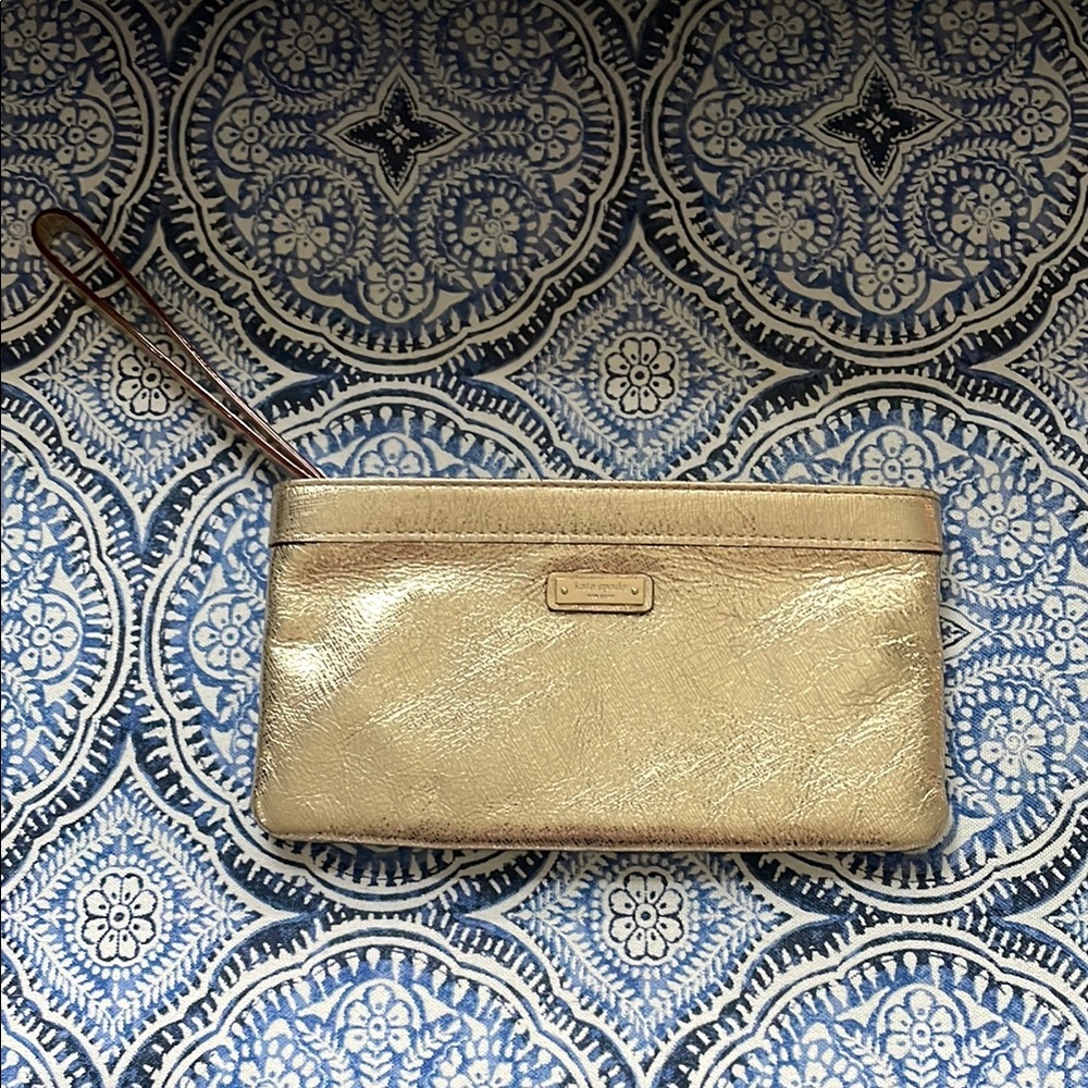 Kate Spade Gold Wristlet Clutch